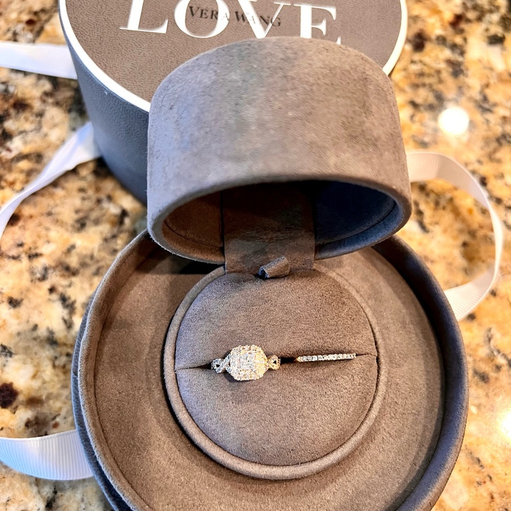 **SOLD**Vera Wang 1 CT T.W Princess Diamond Engagement Ring in 14K Yellow Gold